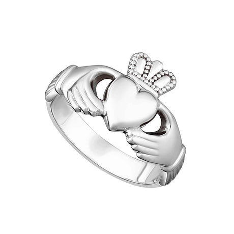 Sterling Silver Womens Heavy Claddagh Ring - Creative Irish Gifts