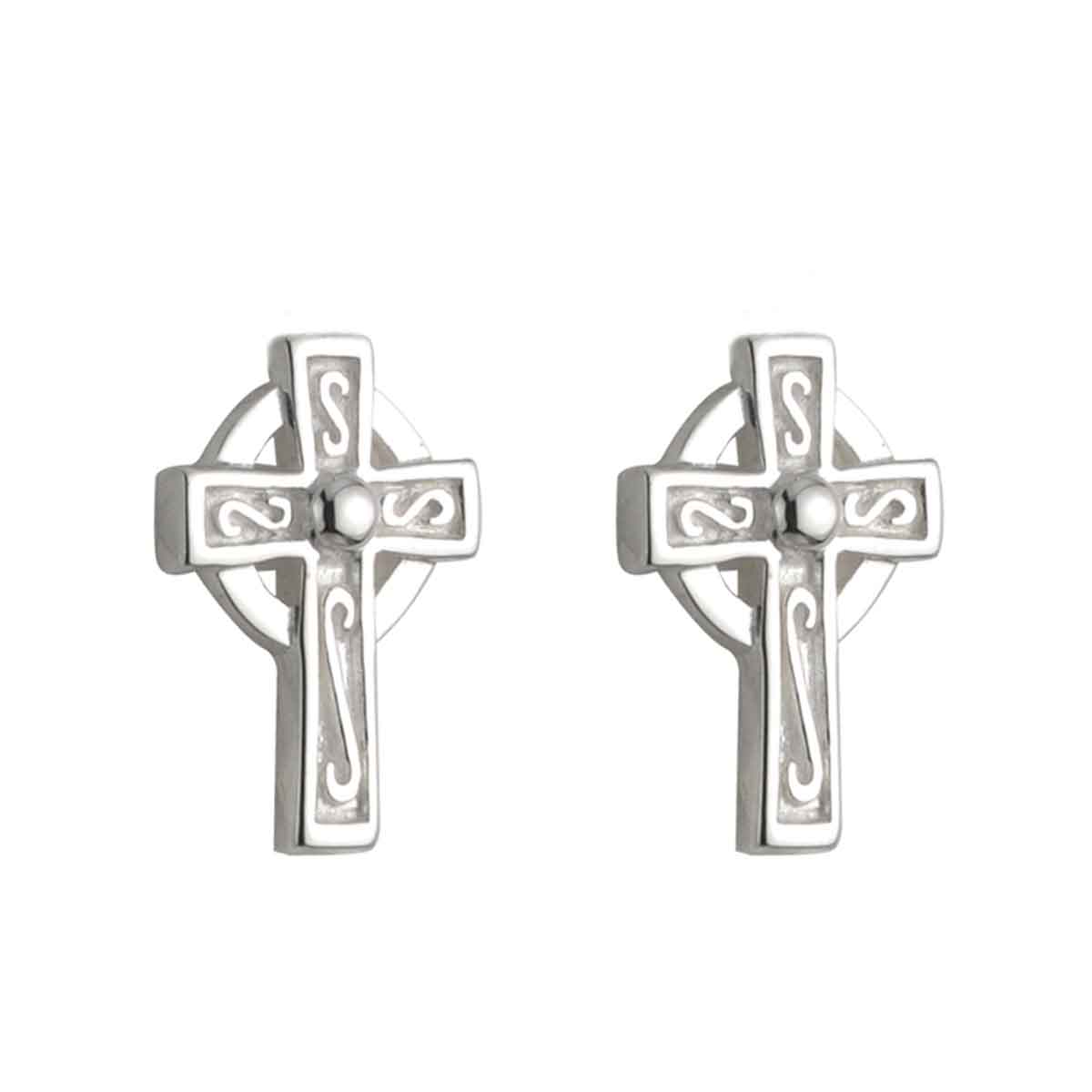 Silver Kids Celtic Cross Stud Earrings - Creative Irish Gifts