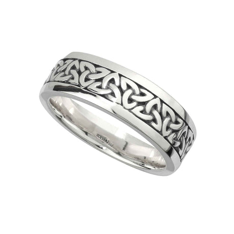 Silver Oxidized Men's Trinity Ring - Creative Irish Gifts