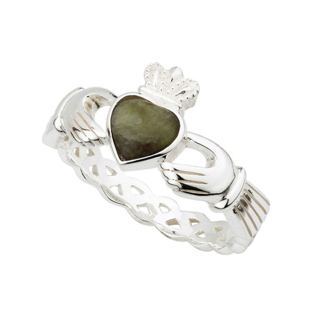 Sterling Silver Marble Claddagh Weave Ring - Creative Irish Gifts