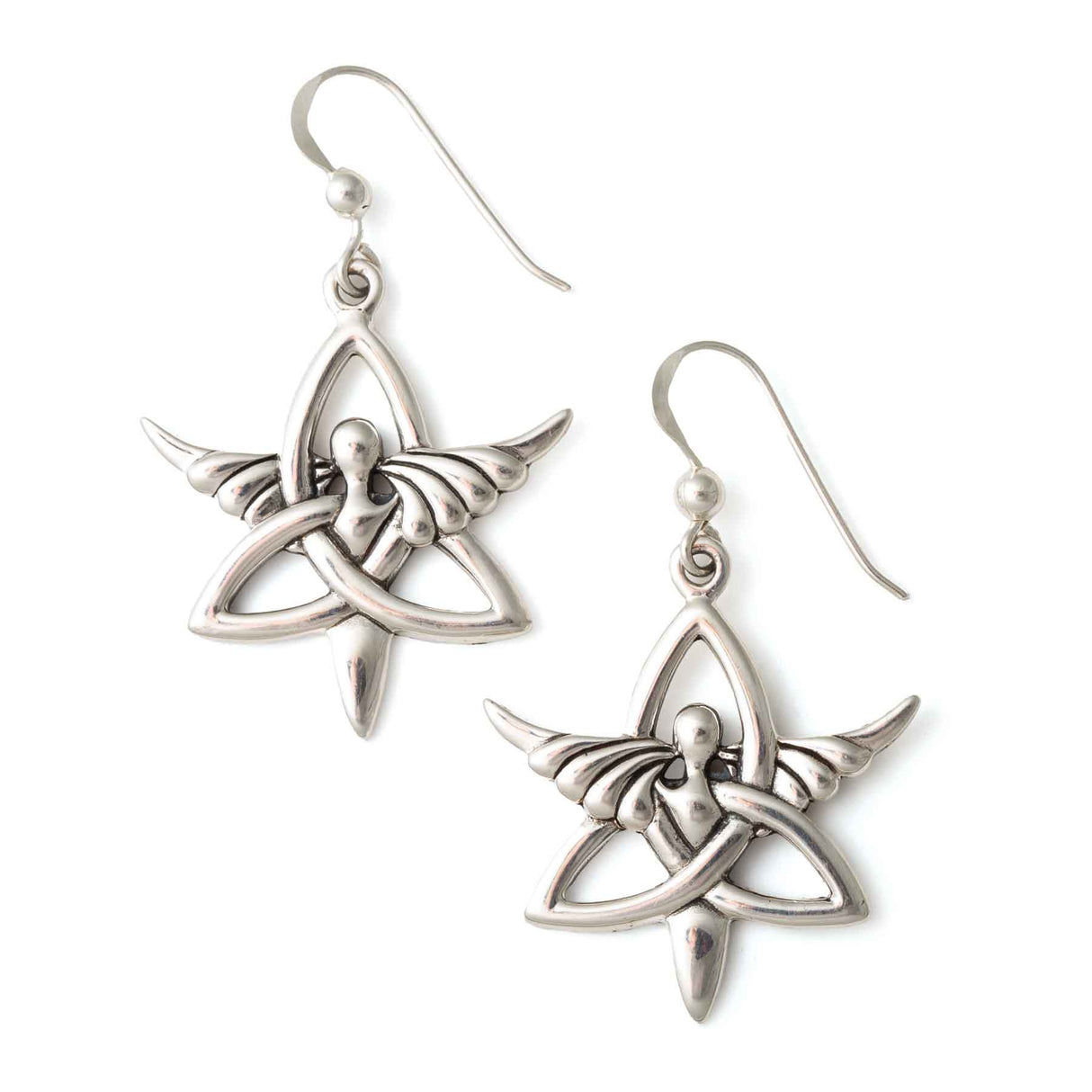 Angel Trinity Knot Sterling Silver Earrings - Creative Irish Gifts