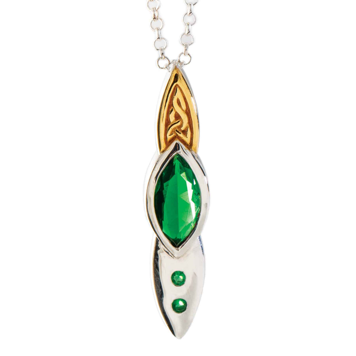 Eternity Celtic Knot Pendant Necklace with Emerald - Creative Irish Gifts