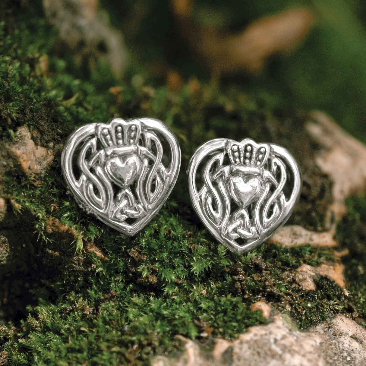 Celtic Claddagh Heart Post Earrings - Creative Irish Gifts