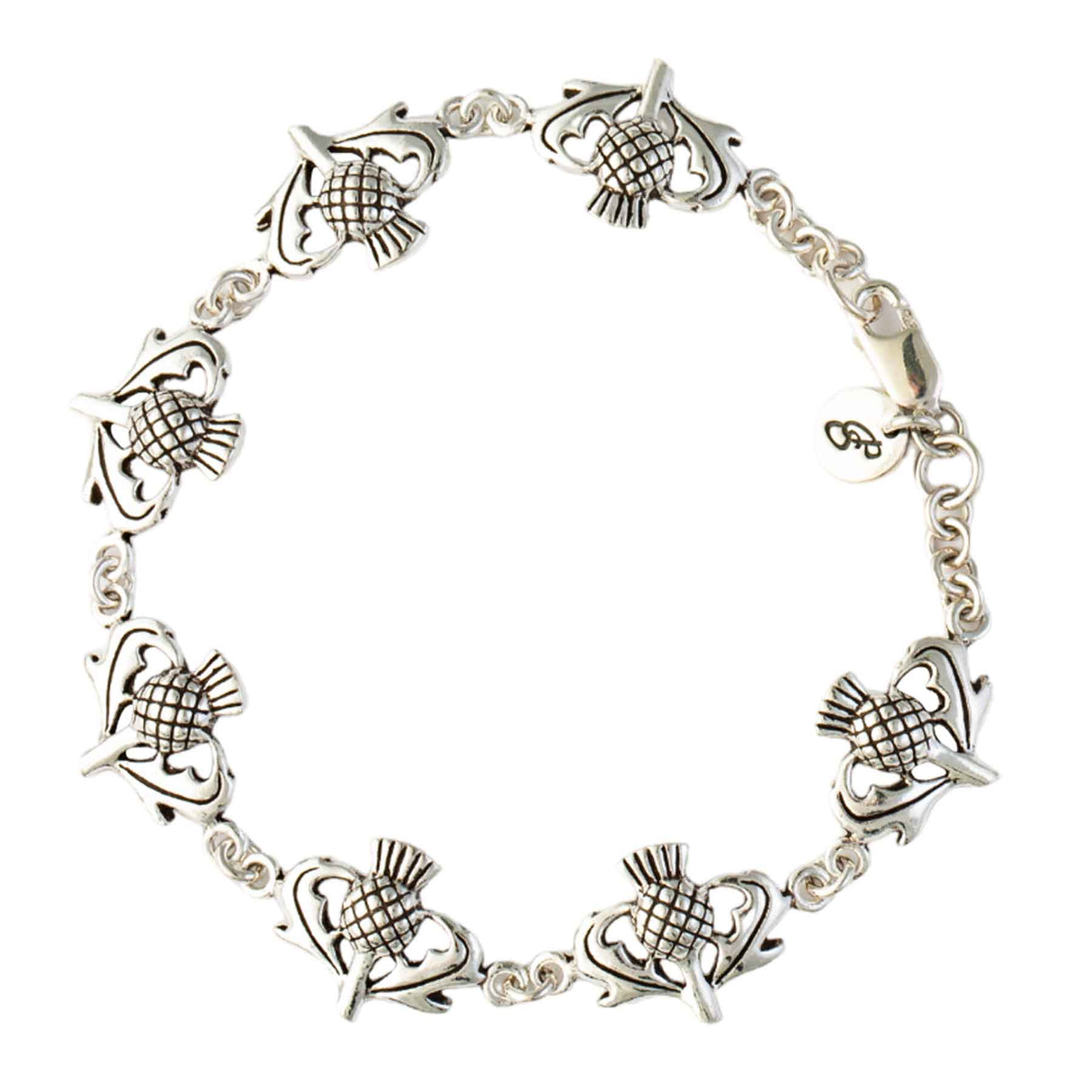 Scottish Thistle Charms Bracelet in Silver - Creative Irish Gifts