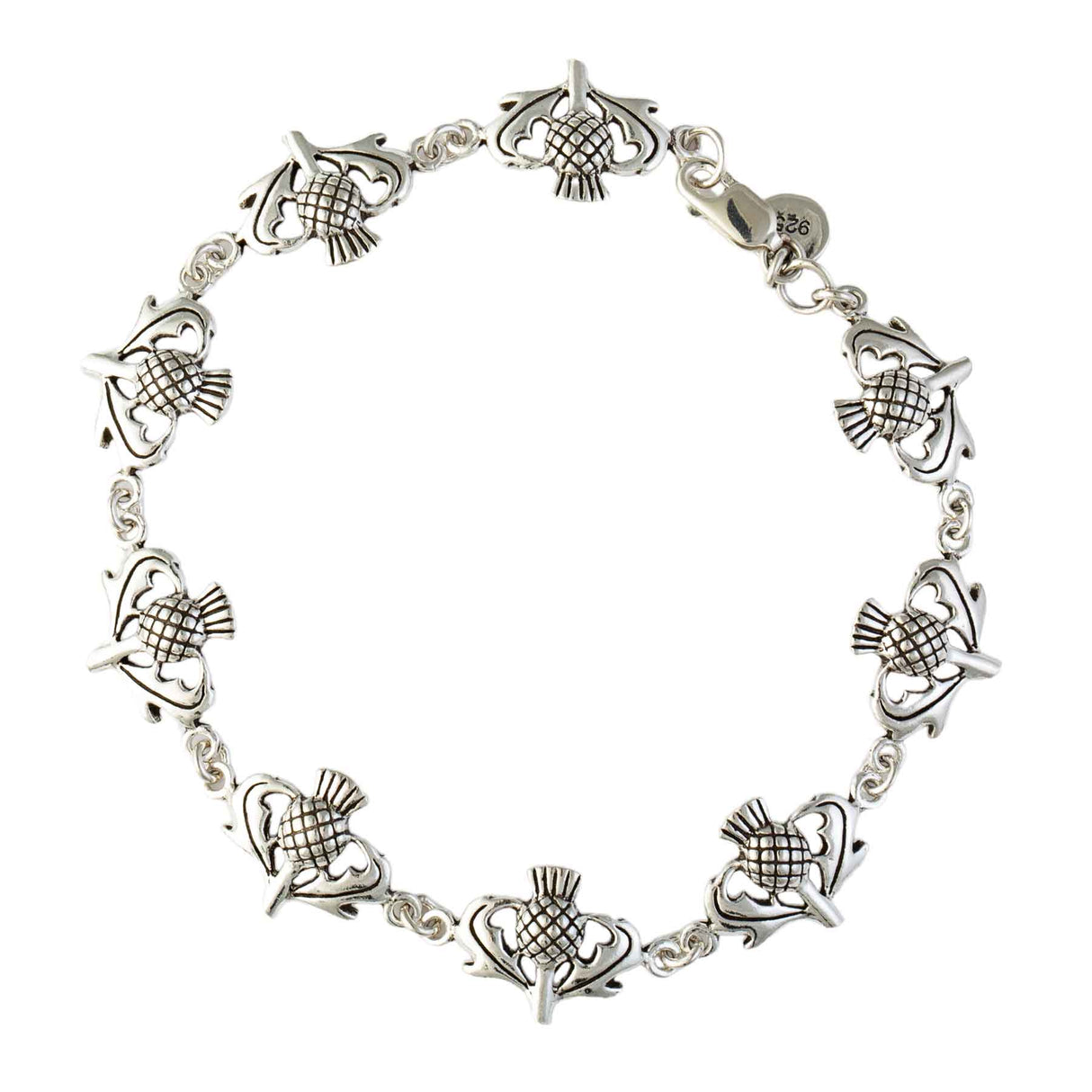 Scottish Thistle Charms Bracelet in Silver - Creative Irish Gifts
