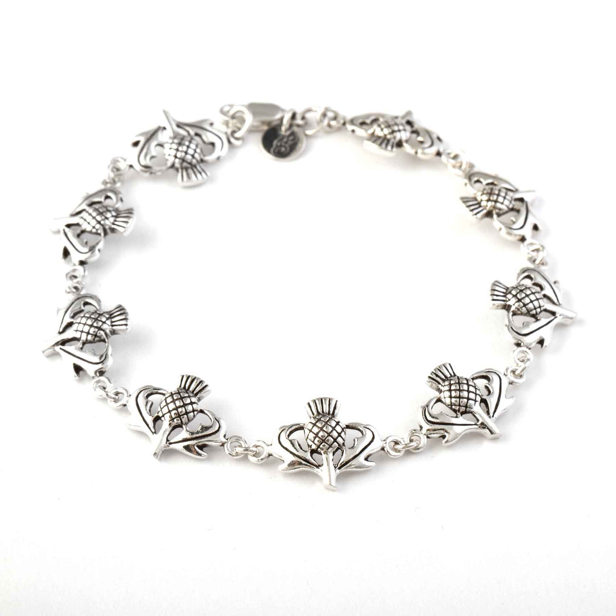 Scottish Thistle Charms Bracelet in Silver - Creative Irish Gifts