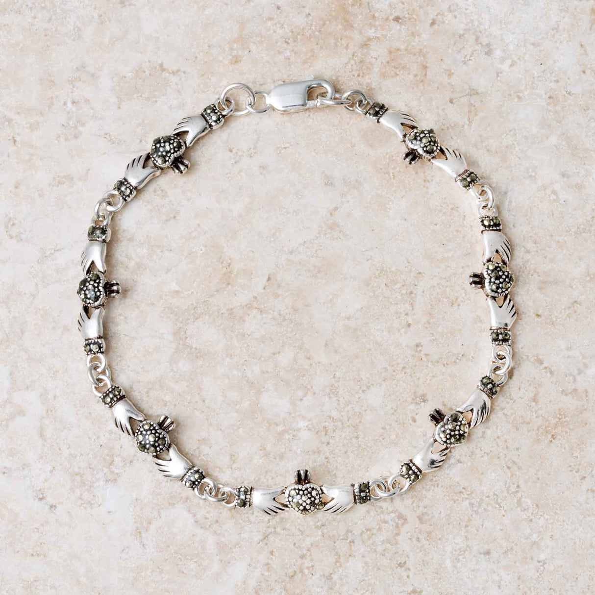 Sterling Silver Irish Claddagh Bracelet - Creative Irish Gifts