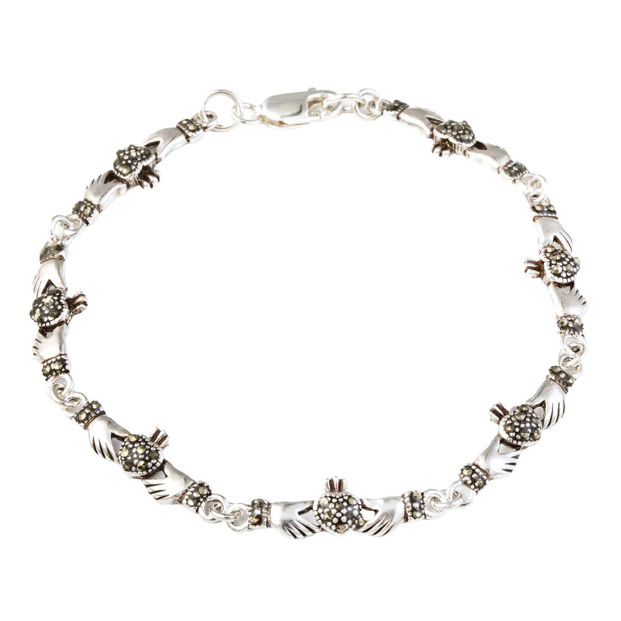 Sterling Silver Irish Claddagh Bracelet - Creative Irish Gifts