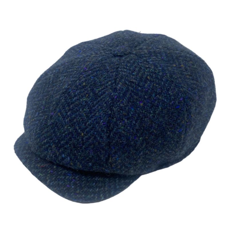 Men's Irish & Scottish Tweed Newsboy Hat Blue Herringbone Creative Irish Gift