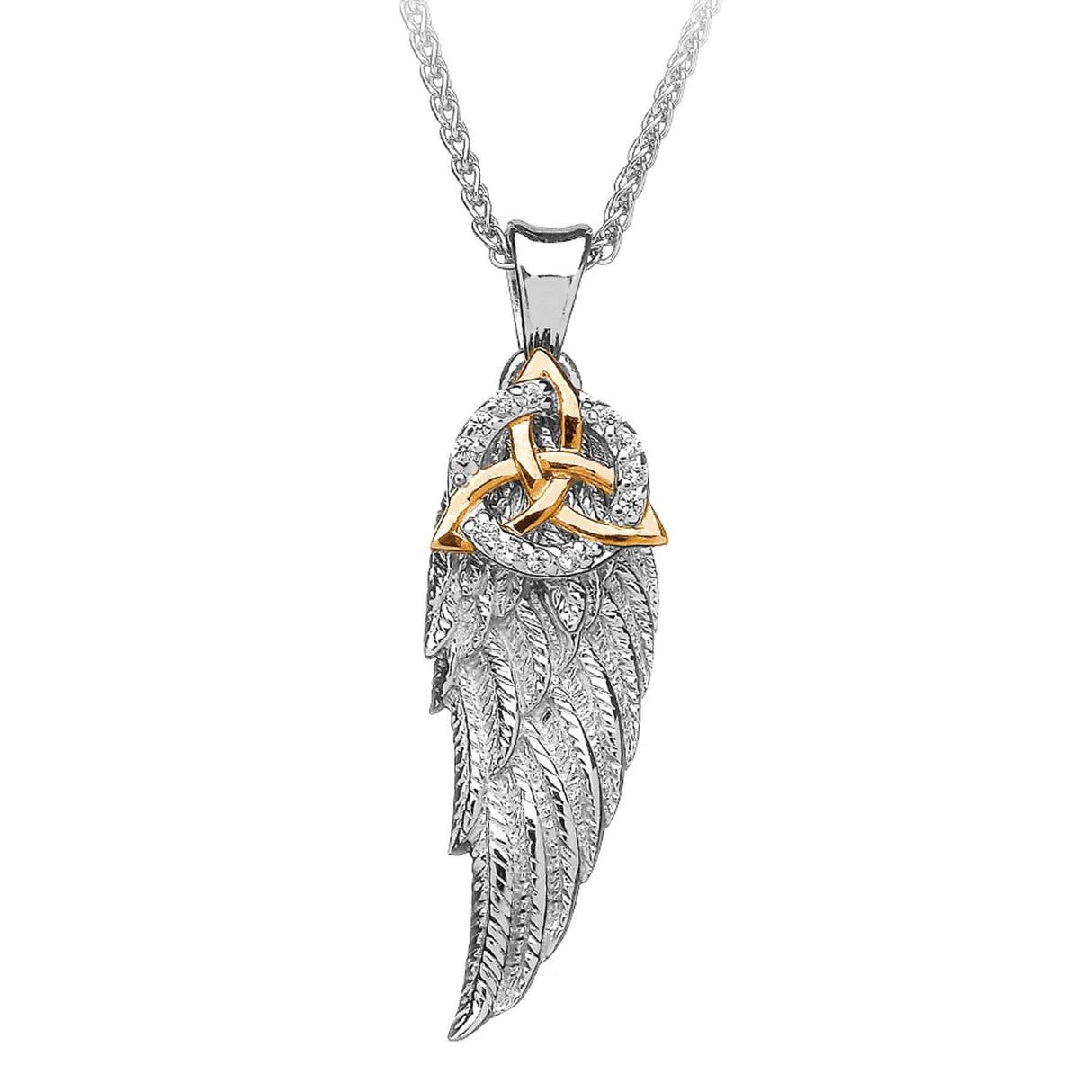 Trinity Angel Wing Necklace - Creative Irish Gifts