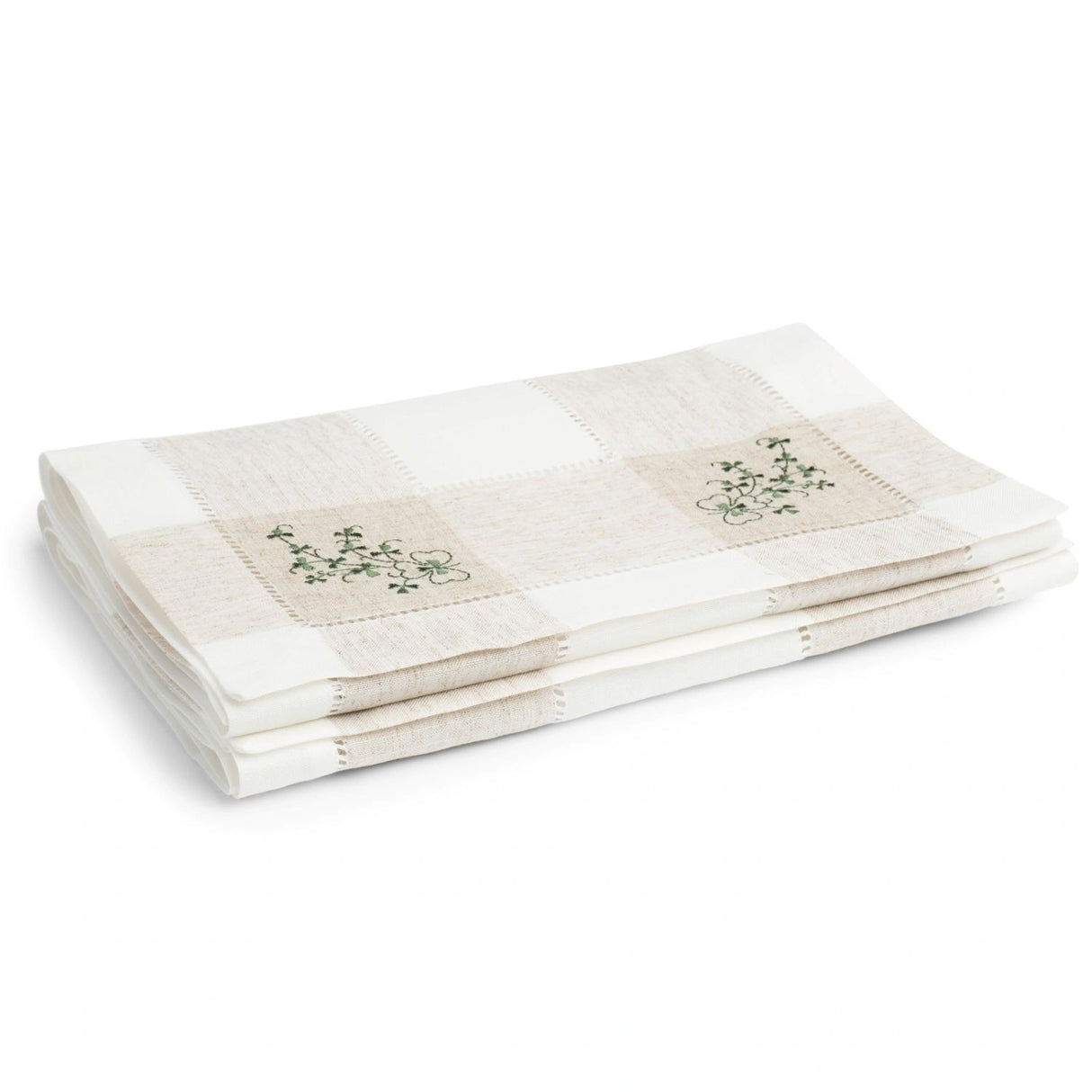KD526 Irish Linen Shamrock Embroidered Table Runner Studio Creative Irish gift