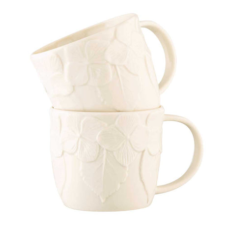Belleek Classic Hydrangea Set of Two Mugs - Creative Irish Gifts