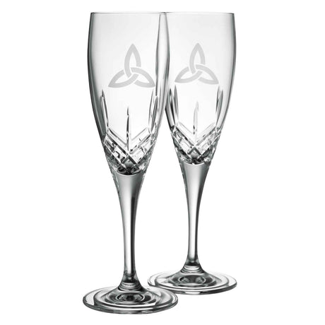 Galway Crystal Trinity Knot Flute Pair - Creative Irish Gifts