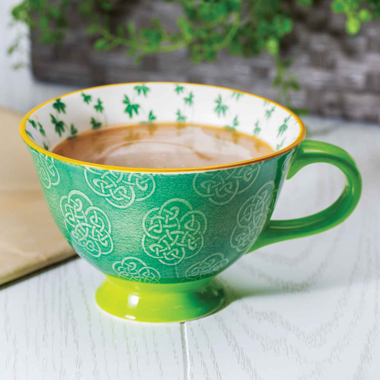 Trellis Shamrock Latte Mug - Creative Irish Gifts