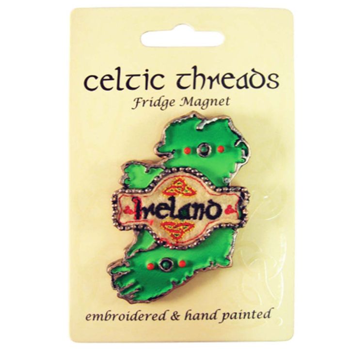 KG703 Handmade Map of Ireland Embroidered Magnet Creative Irish Gifts.com