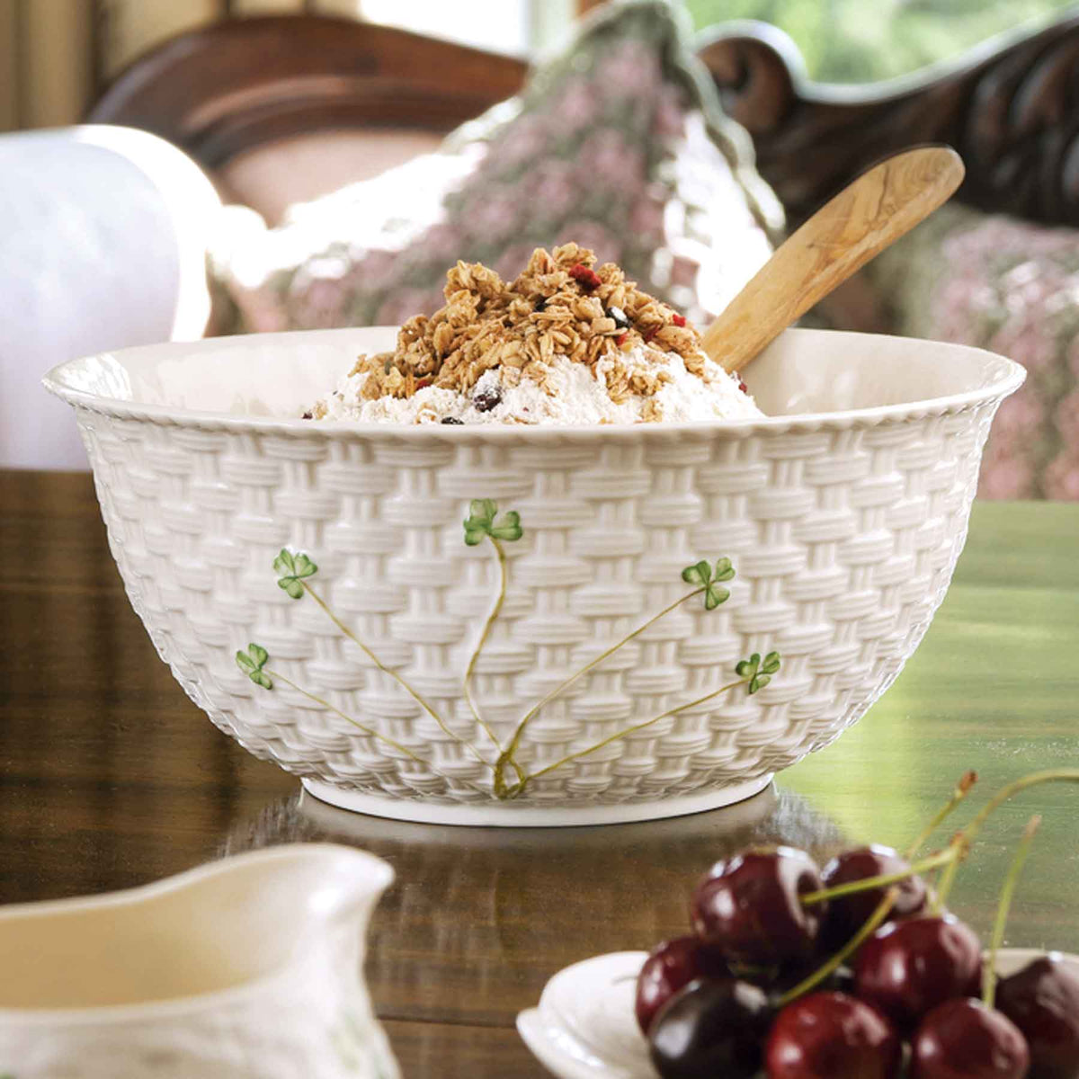 Belleek Classic Shamrock Mixing Bowl Elegant Irish Kitchenware