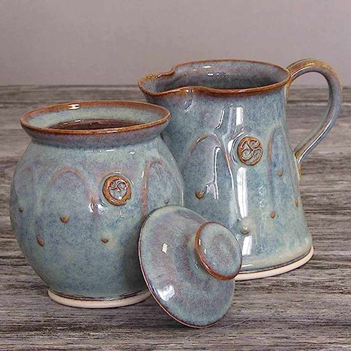 KZ012 Hand Thrown Irish Pottery Sugar Bowl Combination Creative Irish gift