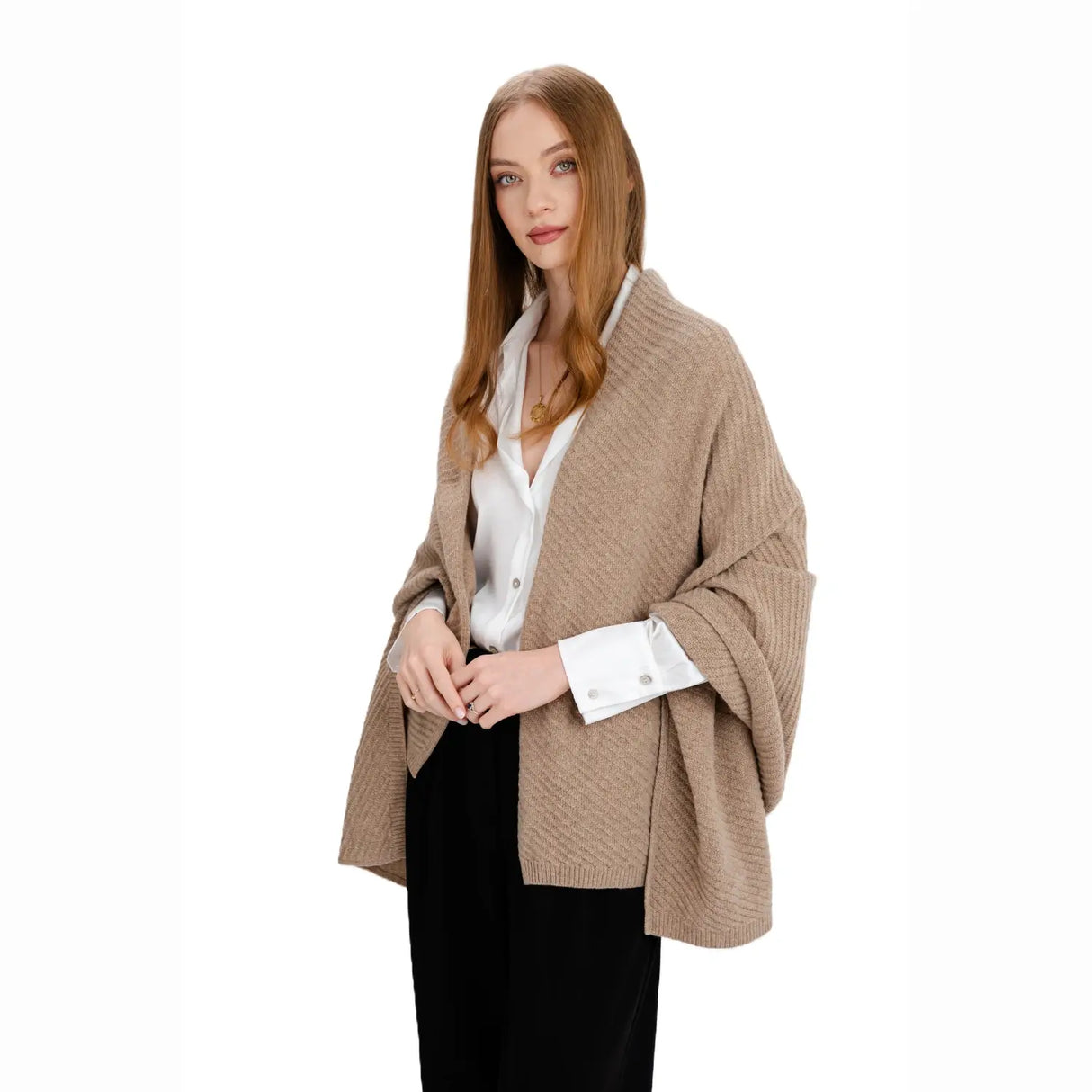 LLS109-906-OS Lambswool Shawl- Brown Creative Irish Gifts