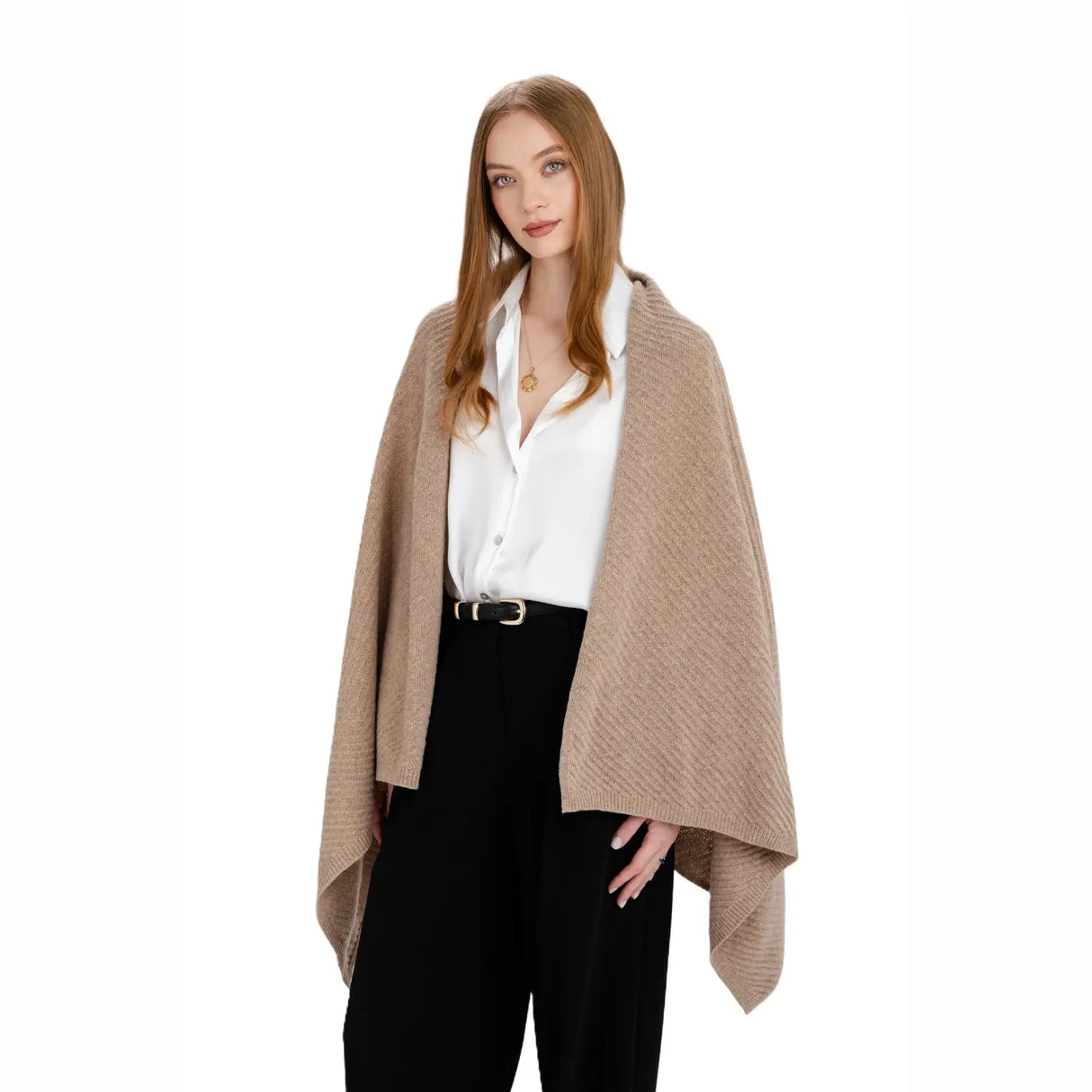 LLS109-906-OS Lambswool Shawl- Brown Creative Irish Gifts