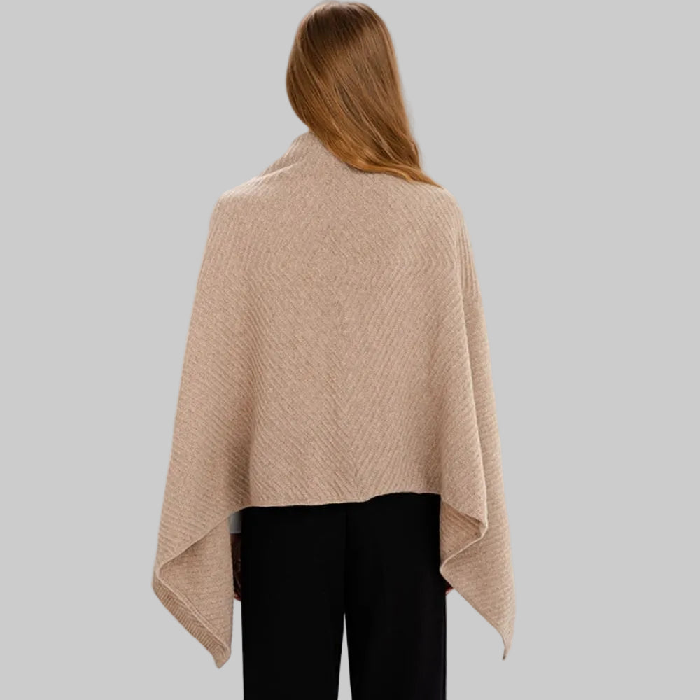 LLS109-906-OS Lambswool Shawl- Brown Back View Creative Irish Gifts