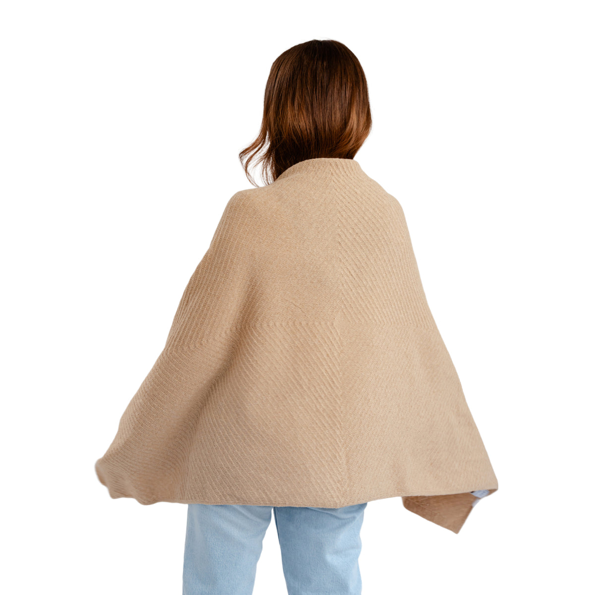 LLS109-907-OS Lambswool Shawl- Camel Back View Creative Irish Gifts