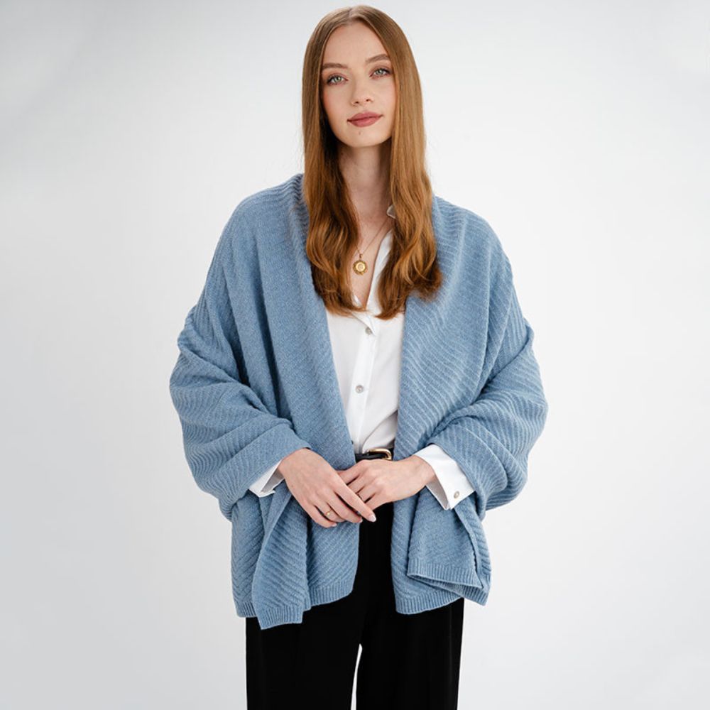 LLS109-909-OS Lambswool Shawl- Light Blue Creative Irish Gifts