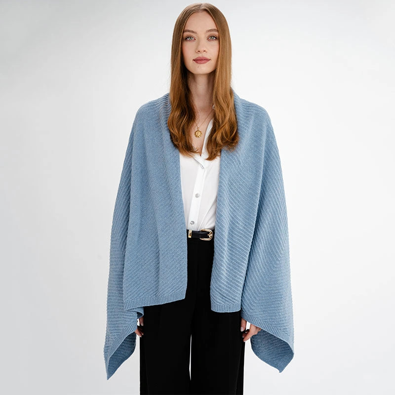 LLS109-909-OS Lambswool Shawl- Light Blue Creative Irish Gifts