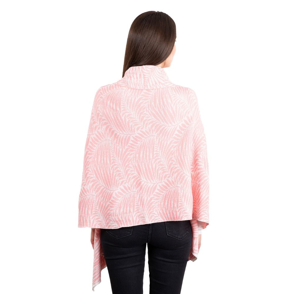 LS104- Newgrange Fern Shawl- Pink Back View Creative Irish Gifts