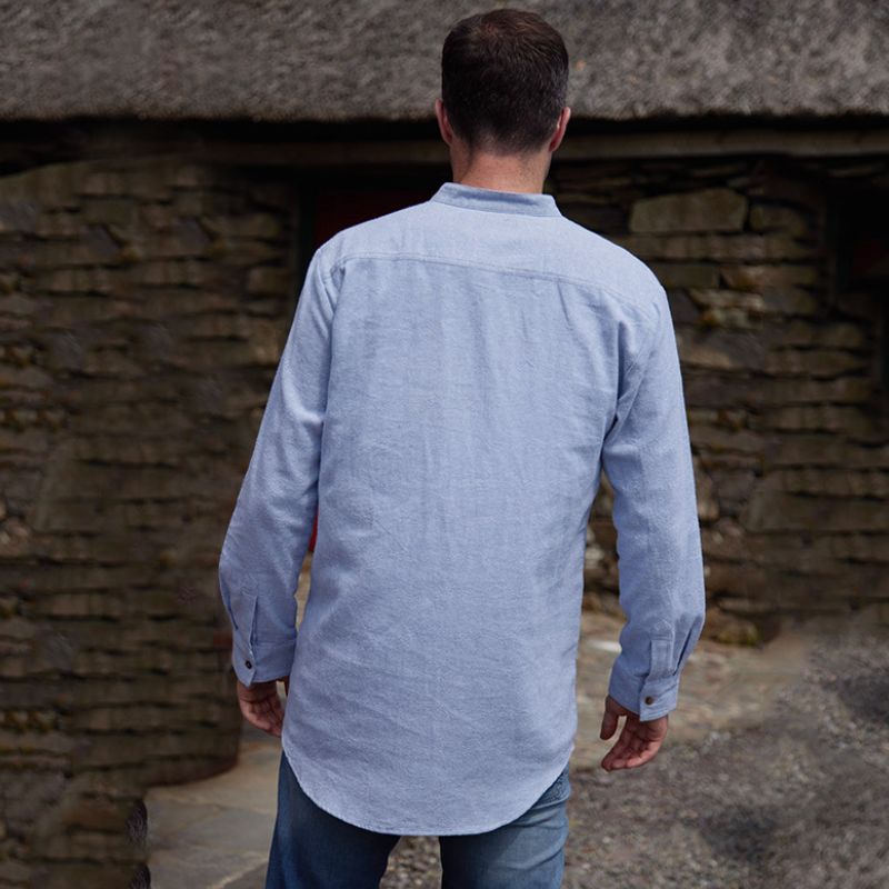 LV-FCGFS-LV11-Men's Traditional Irish Grandfather Shirt Back View Creative Irish Gift