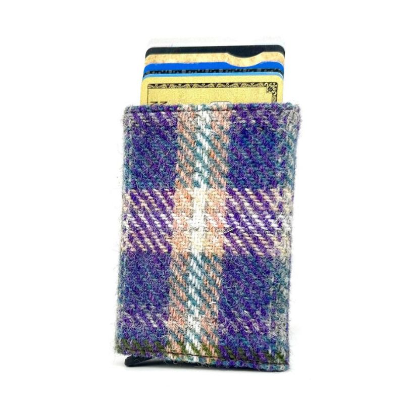 MCS-CB2412 Handcrafted Harris Tweed & Vegan Leather Card Holder, Creative Irish Gifts