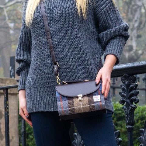 Harris Tweed and Vegan Leather Handbag