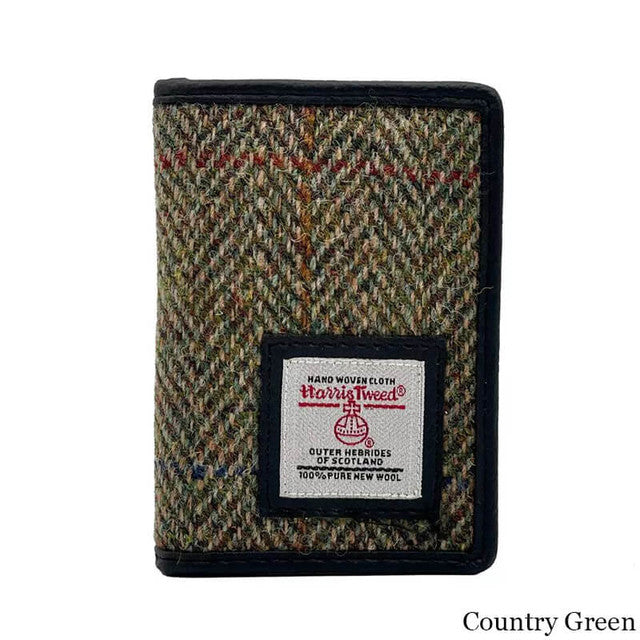 MCS-CB3049-C001T Harris Tweed Bi-fold Card Holder, Country Green Creative Irish gift