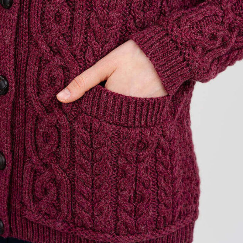 Merino Wool Aran Lumber Cardigan Cardigan