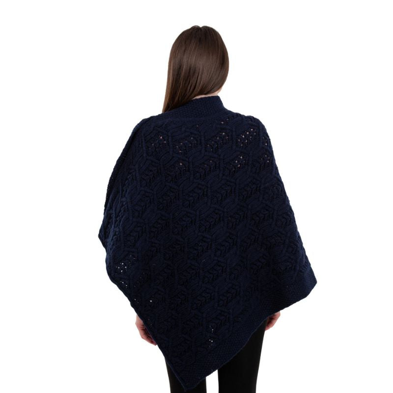Women's Poncho with Buttons, Back View Creative Irish Gifts