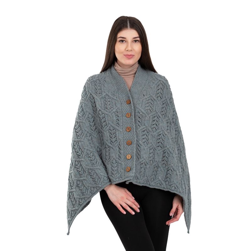 Women's Poncho with Buttons, skylight Creative Irish Gifts