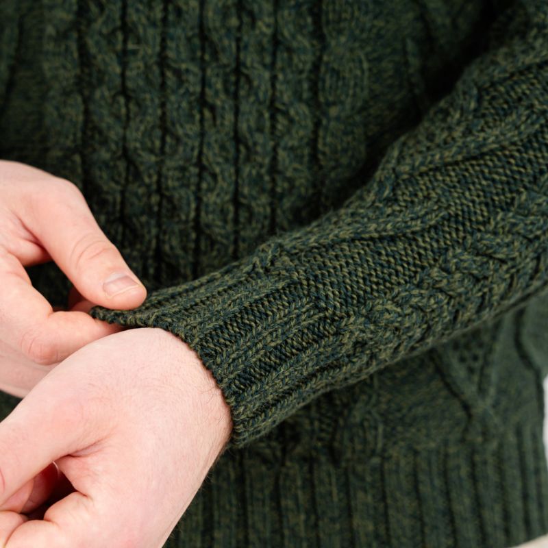 Men's Merino Aran Sweater, Green Creative Irish Gifts