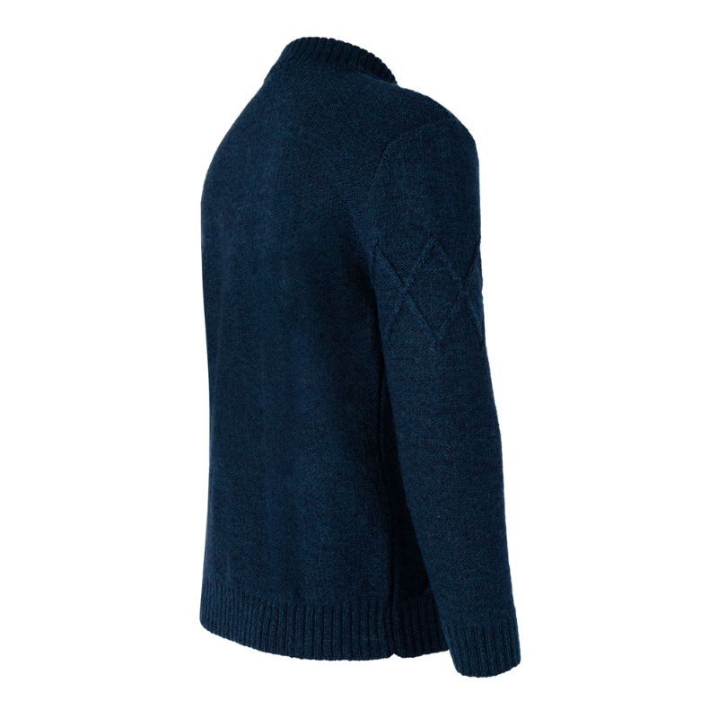 Men's Full Zip Cable Knit Cardigan Ocean Blue Creative Irish Gifts