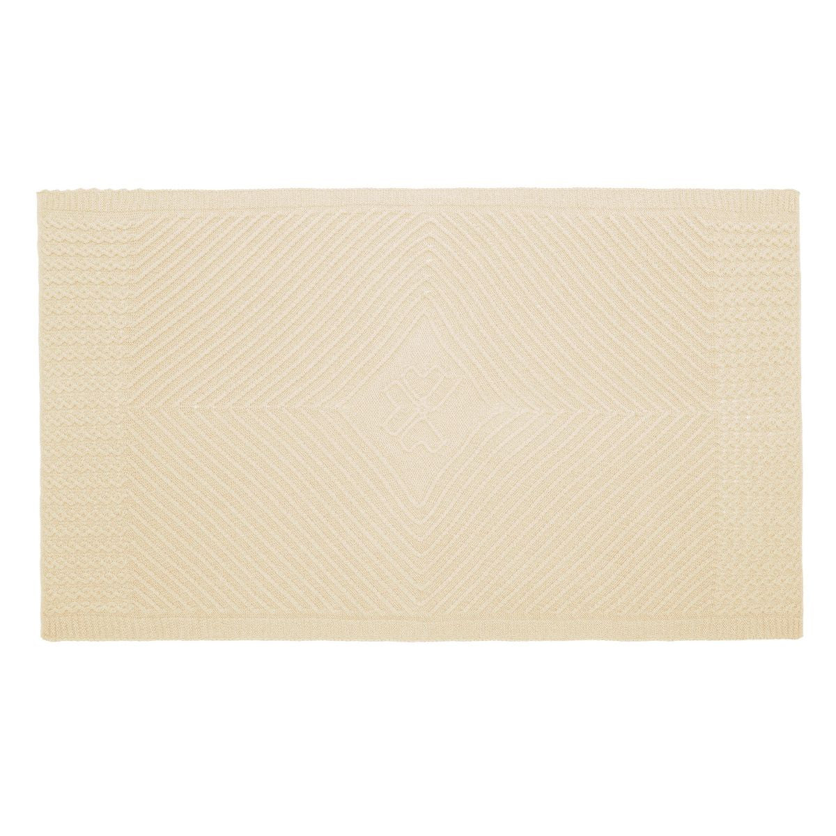 Aran Knit Merino Wool Shamrock Throw Blanket White Studio Creative Irish Gifts