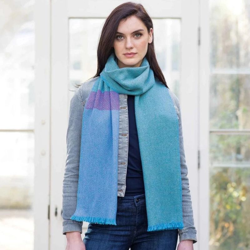 Irish Merino Wool Color Block Scarf Creative Irish Gifts