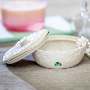 Belleek Field of Shamrocks Trinket bowl - Creative Irish Gifts