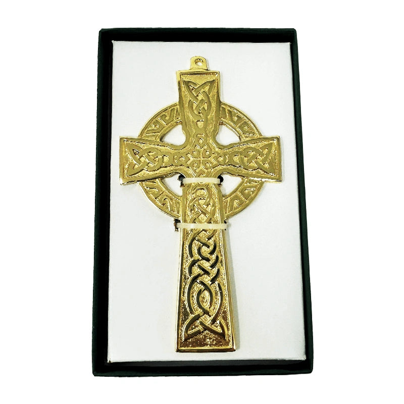 OG562 Small Irish Celtic Cross, Gold Studio Creative Irish Gifts