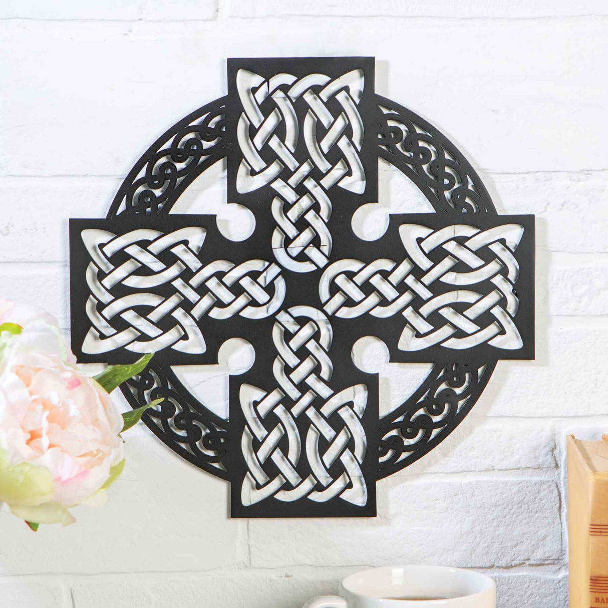 Celtic Cross Wall Hanger, Black - Creative Irish Gifts