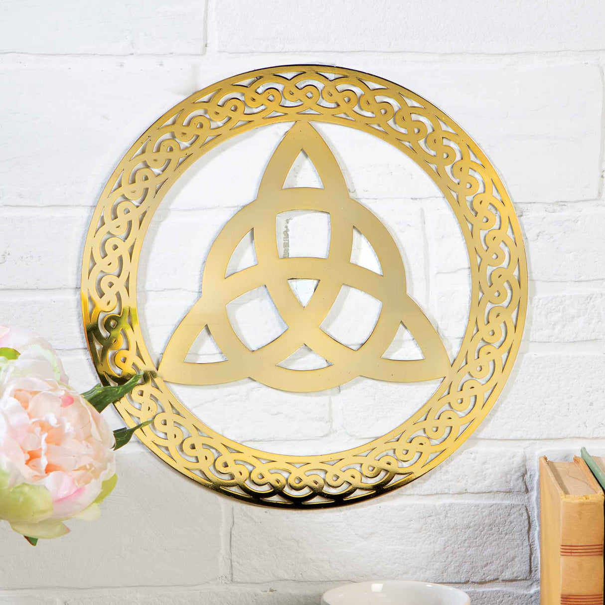 Trinity Knot Wall Hanger, Polished Brass - Creative Irish Gifts