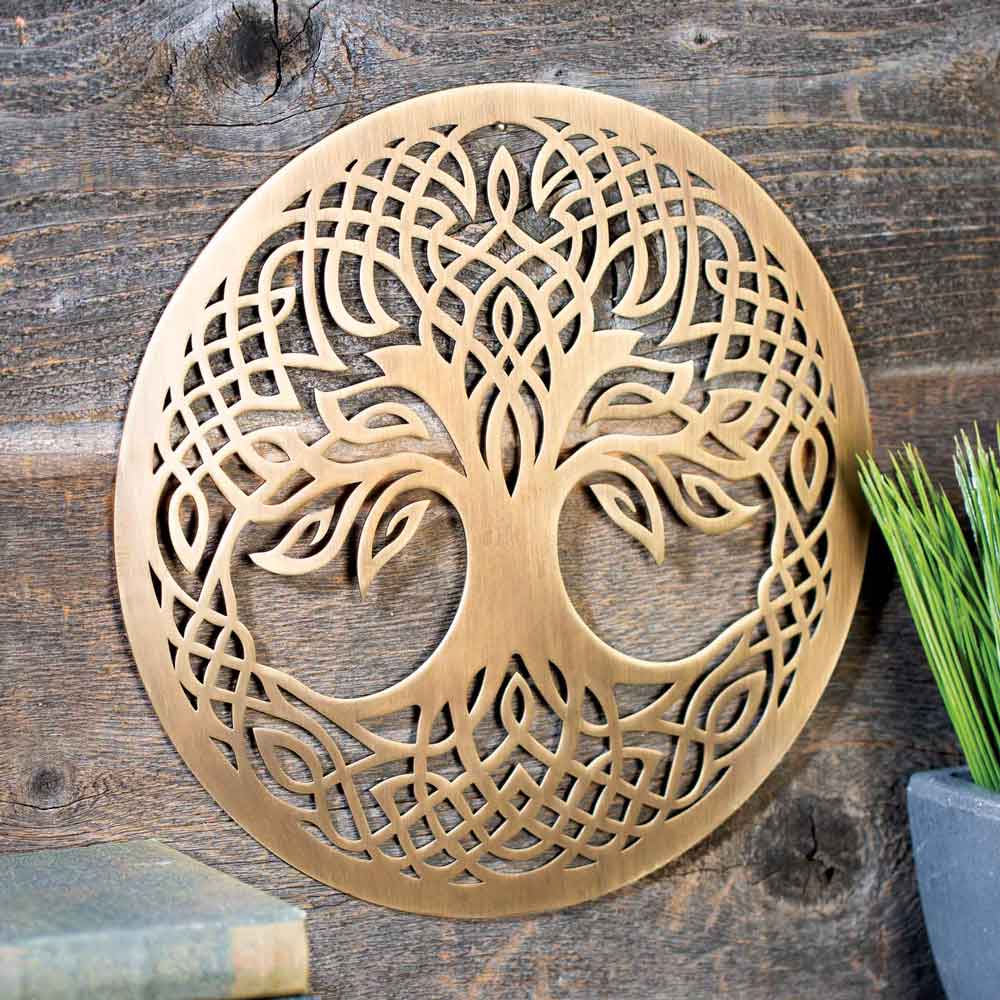 Tree of Life Wall Hanger, Antique Brass - Creative Irish Gifts