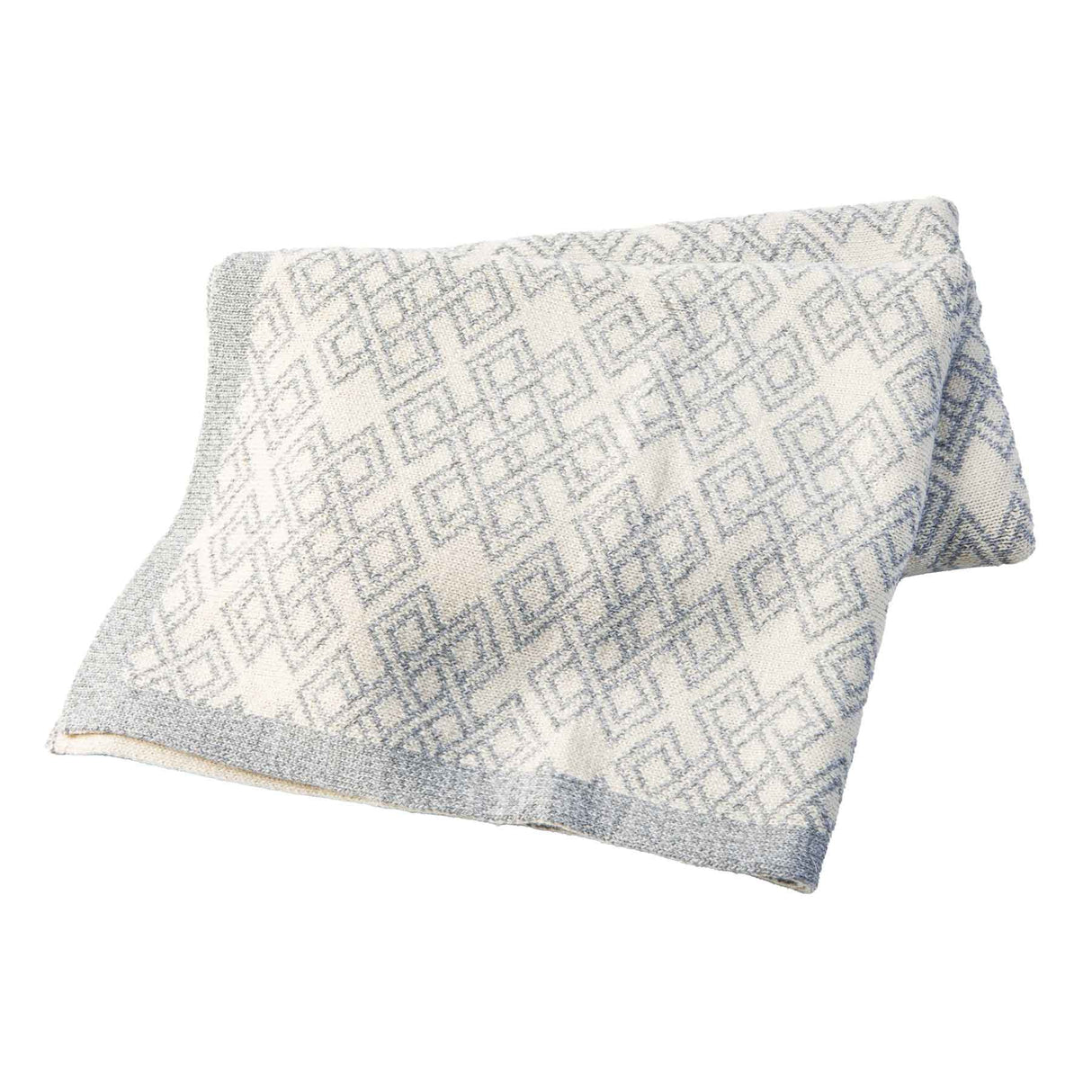 AWT318-303-OS Merino Wool Celtic Diamond Throw Grey studio Creative Irish Gifts
