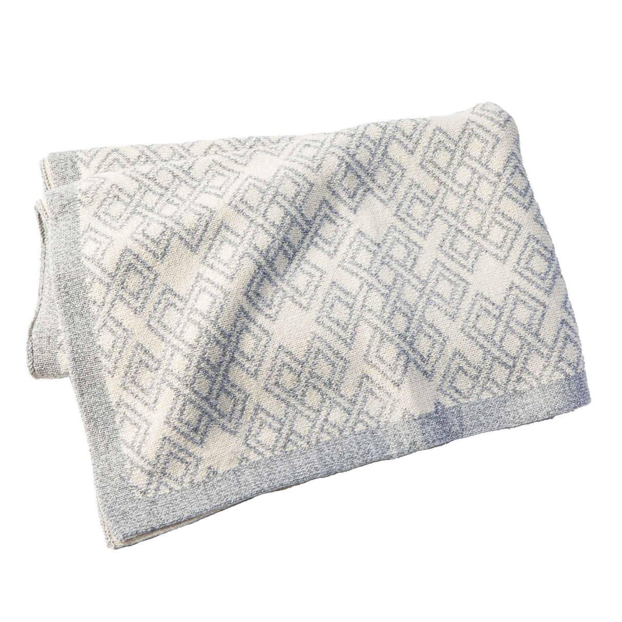 AWT318-303-OS Merino Wool Celtic Diamond Throw Grey Creative Irish Gifts