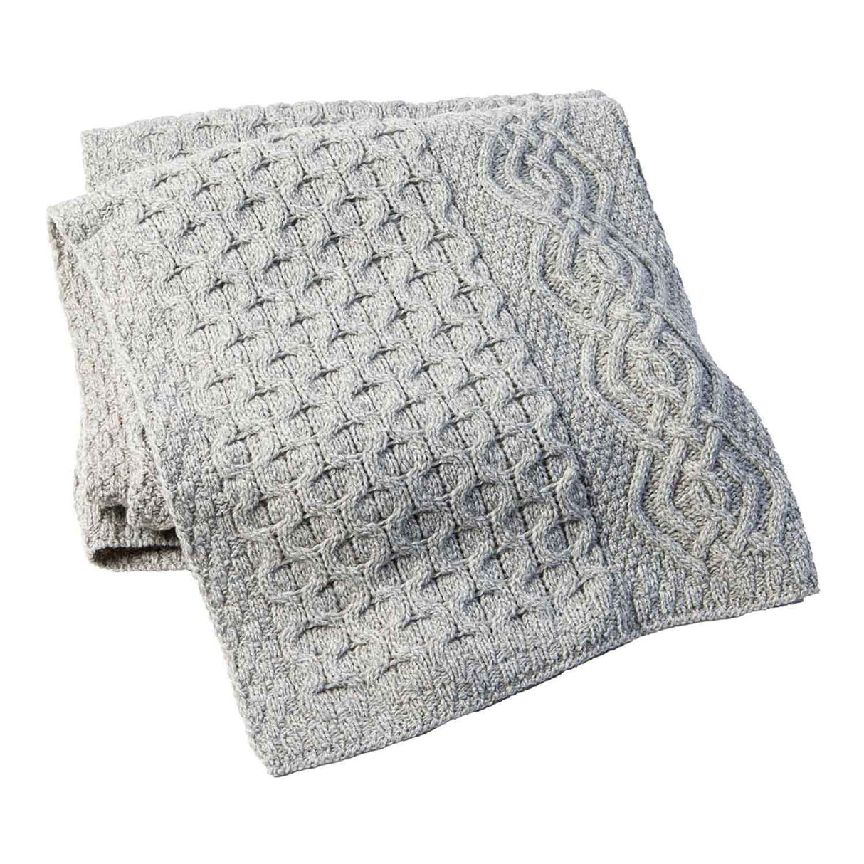 Honeycomb Merino Wool Aran Throw, Oatmeal - Creative Irish Gifts