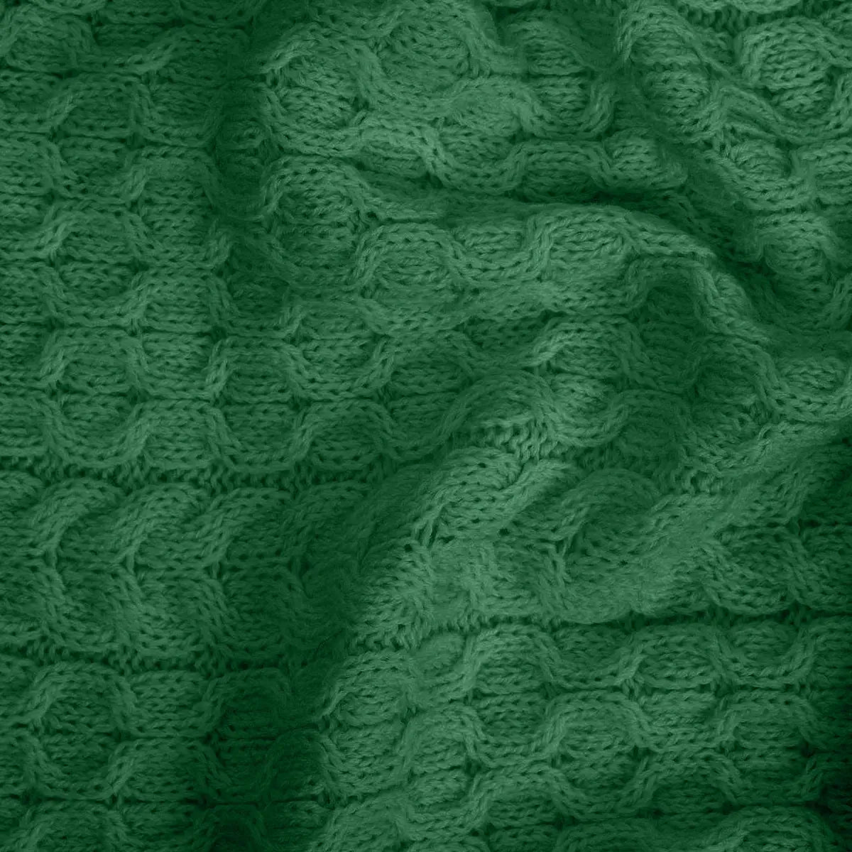 OG602 Aran Knit Honeycomb Throw Blanket Green Closely Creative Irish Gifts