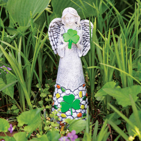 Shamrock Angel Solar Garden Statue - Creative Irish Gifts