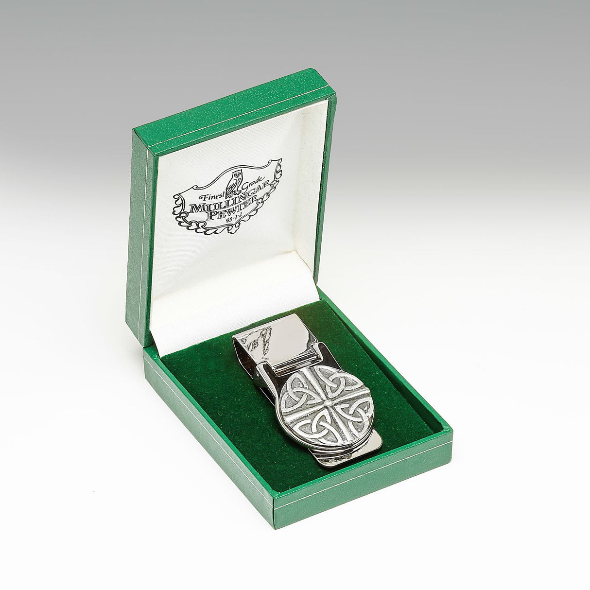 P103 Trinity00 Embossed Pewter Celtic Trinity Knot Money Clip Creative Irish Gifts Box